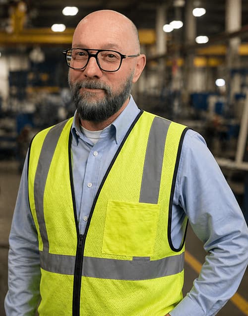 Kurt Schmidt, founder of KRT Digital, on a manufacturing floor